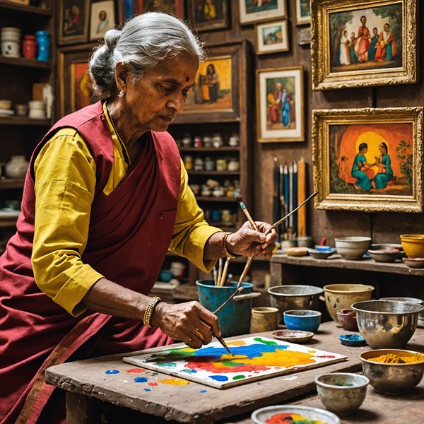 Où trouver des ateliers de peinture traditionnelle en Inde?